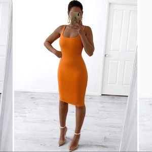 Orange Tank Midi Dress